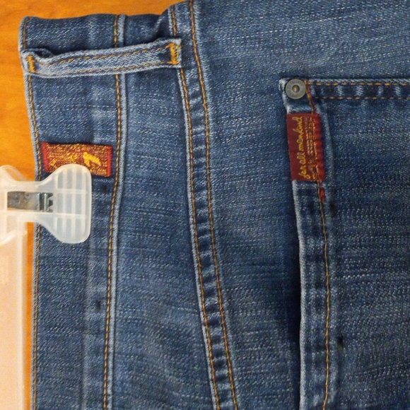 Men's 7 For All Mankind Button Fly, Dark Wash, Straight Leg Jeans *W36"/L43"* - Picture 7 of 13